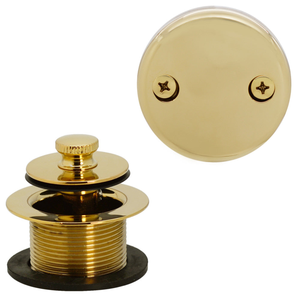 Twist & Close Bath Waste - 14" Make-Up, 17 Ga. Tubing In Polished Brass, Polished Brass