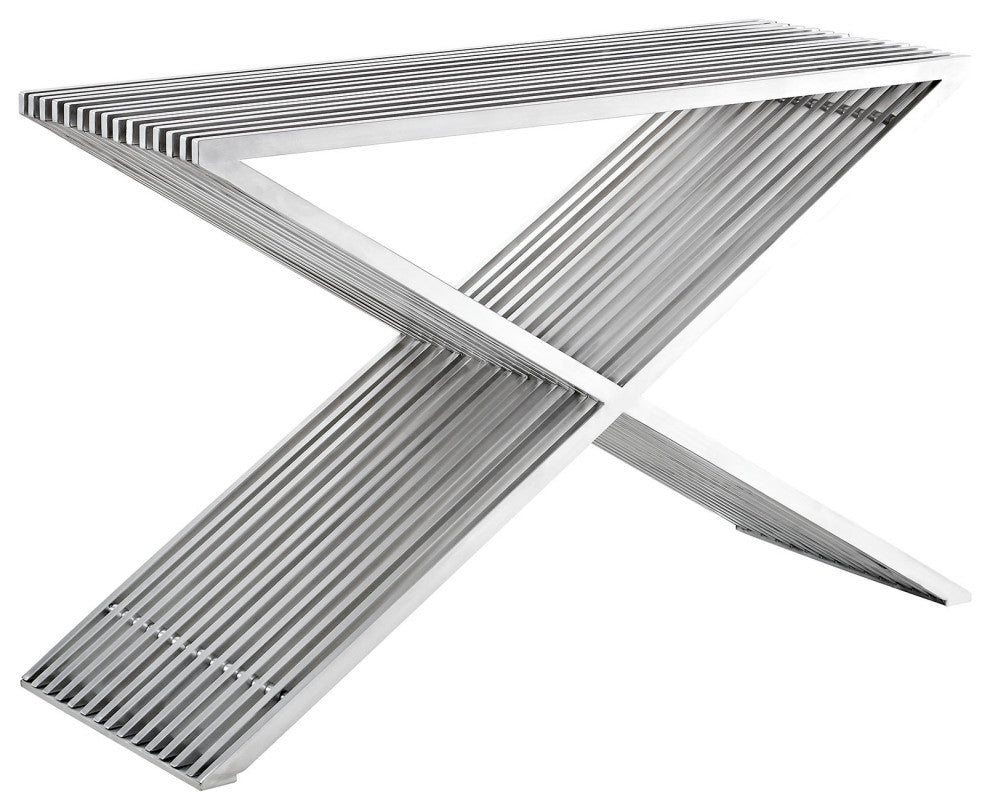 Modern Silver Press Console Table