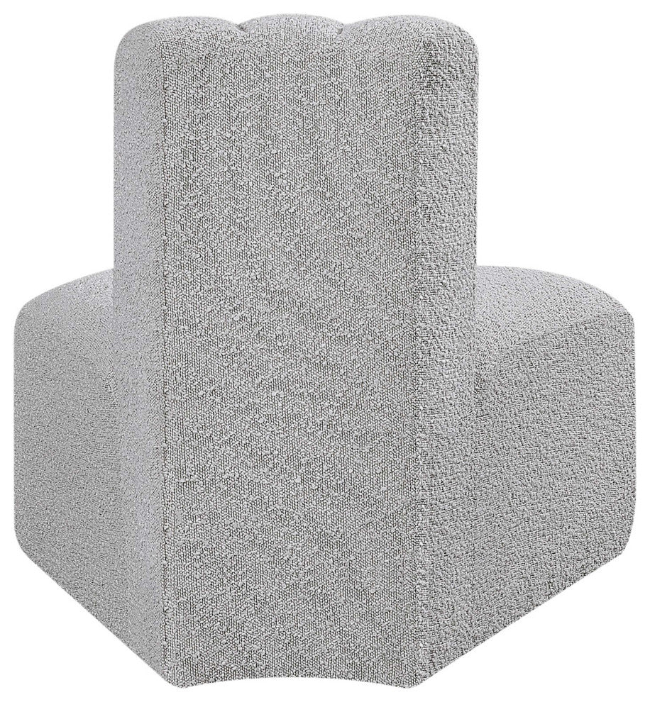 Arc Upholstered Modular Component, Grey, 1-Piece: Reverse Corner, Boucle Fabric