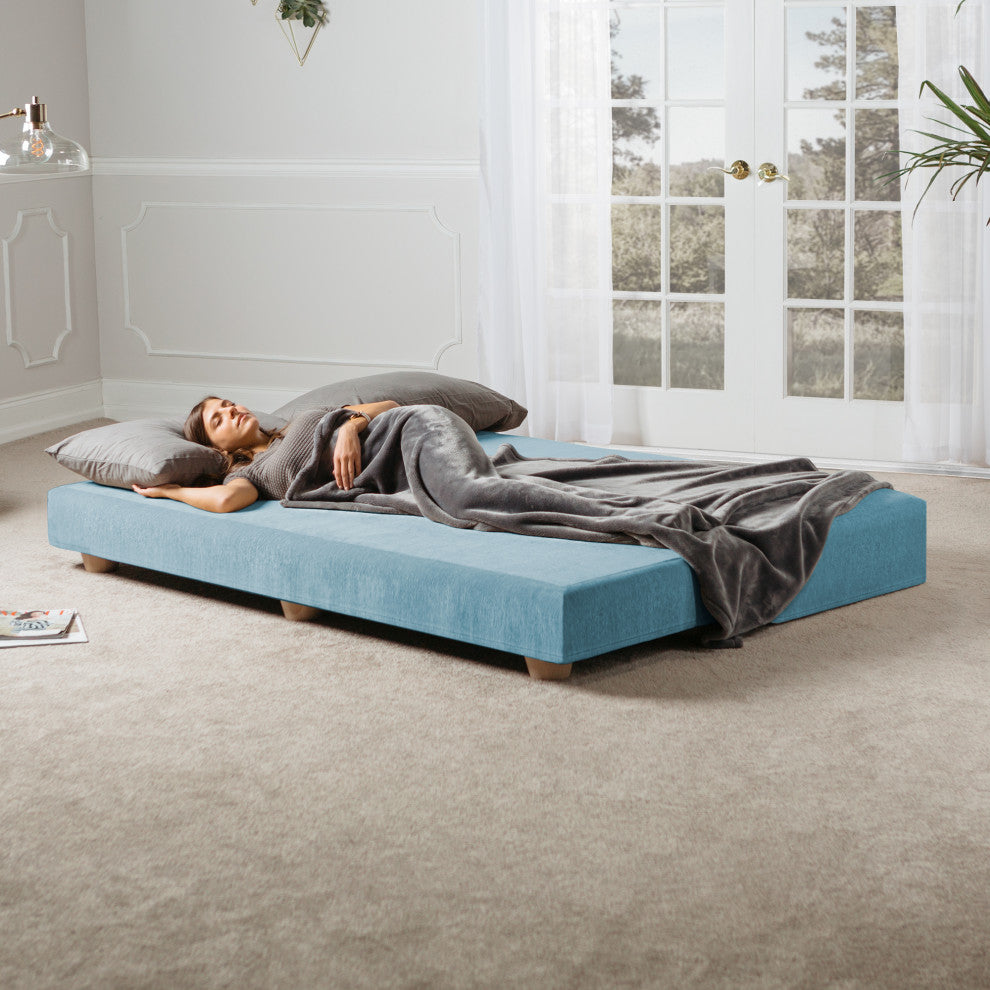 Alon Daybed Queen Size Convertible Sleeper, Turquoise Chenille