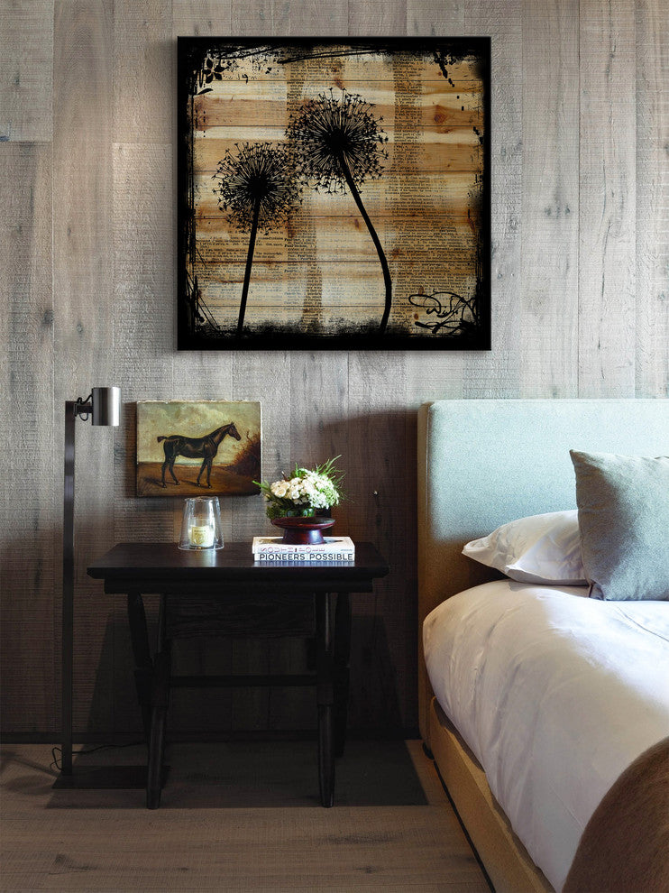 Marmont Hill, "Wish Dandy" by Vicki Butler Painting Print, Natural Pine Wood