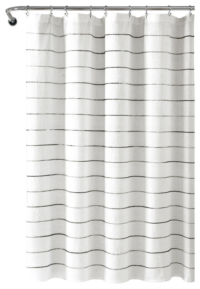 Ombre Stripe Yarn Dyed Cotton Shower Curtain, 72"x72", Gray