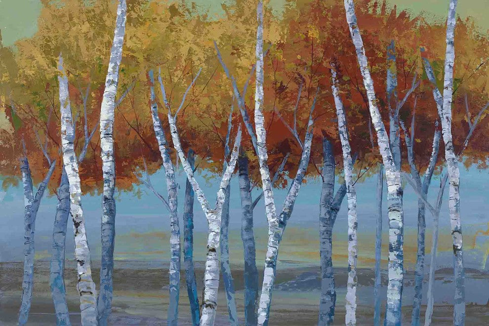 "Sunlit Saplings II" Painting Print on Wrapped Canvas by Julie Joy