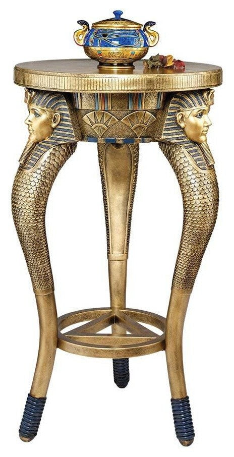 Classic Egyptian King Tut Sculpture Side Occasional Table