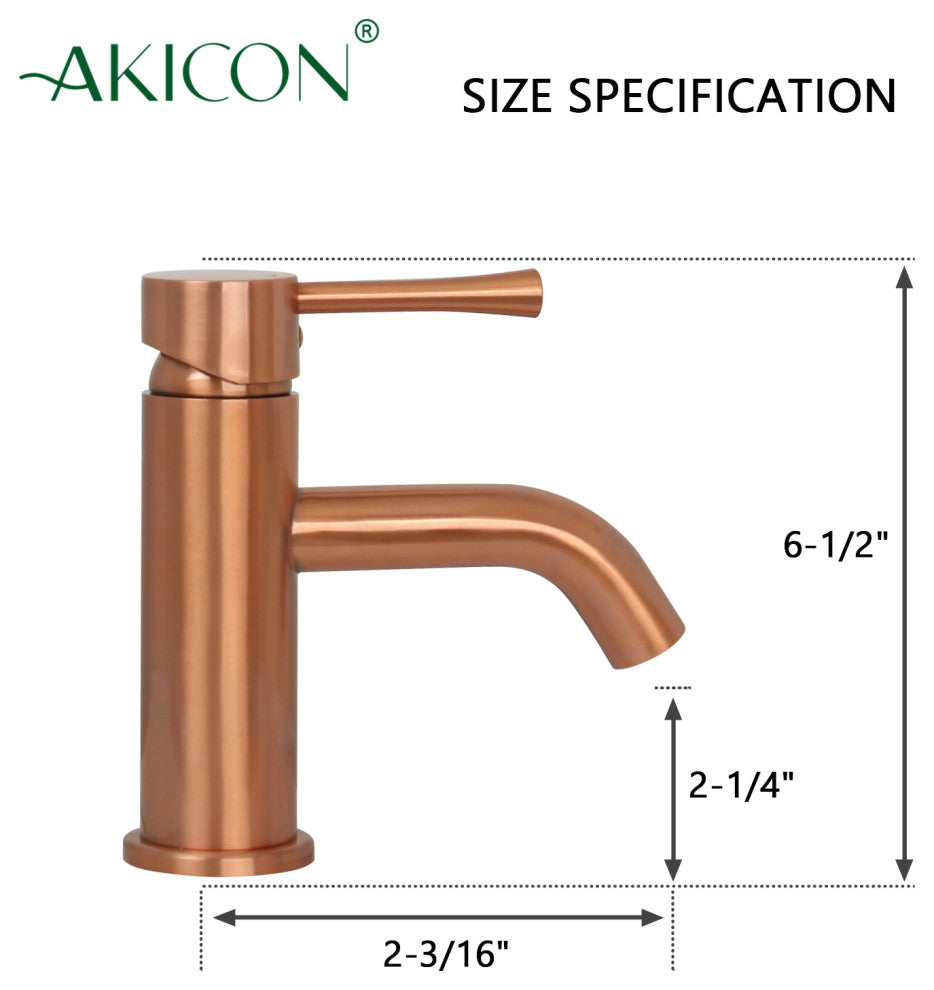 One-Handle Copper Bathroom Sink Faucet