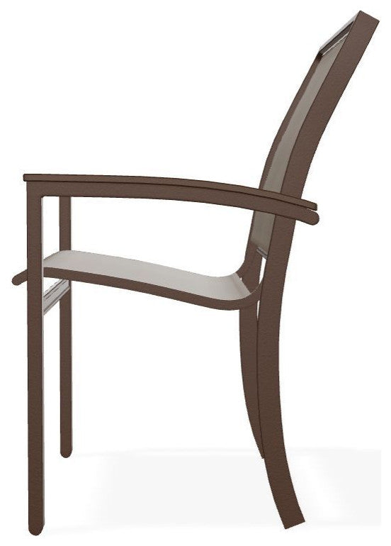 Bazza Sling Stackable Outdoor Dining Chair, Bark/Kona