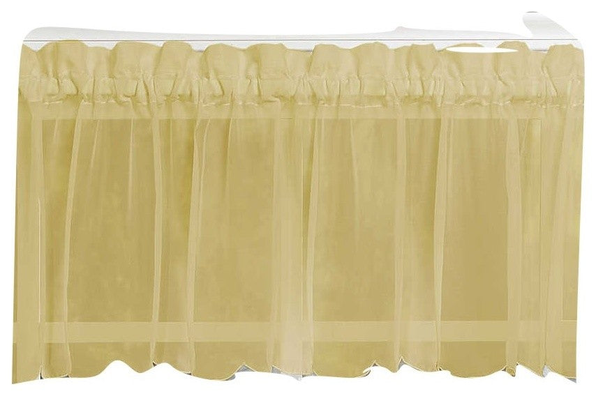 Emelia Sheer Solid Gold Kitchen Curtain, Valance