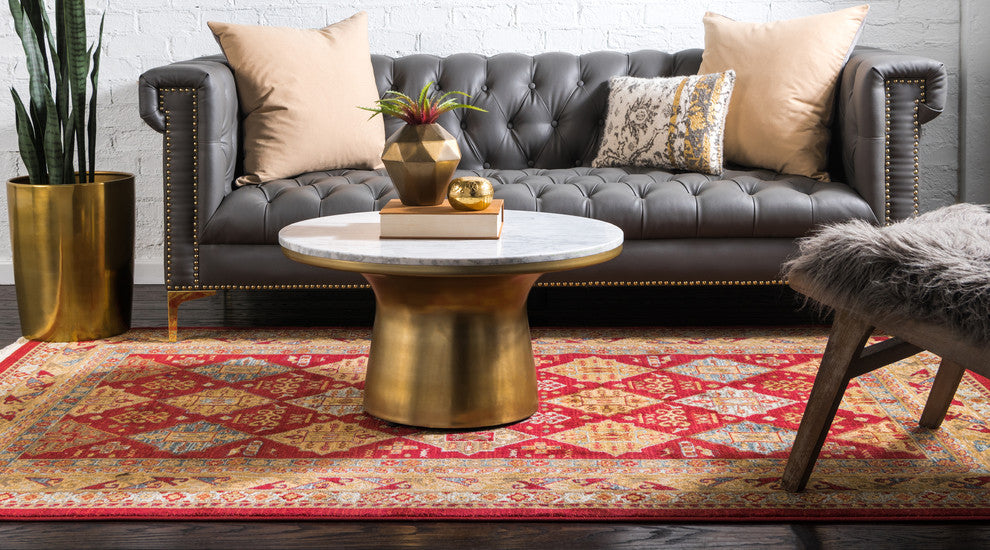 Unique Loom Red Xerxes Sahand 5' 0 x 8' 0 Area Rug
