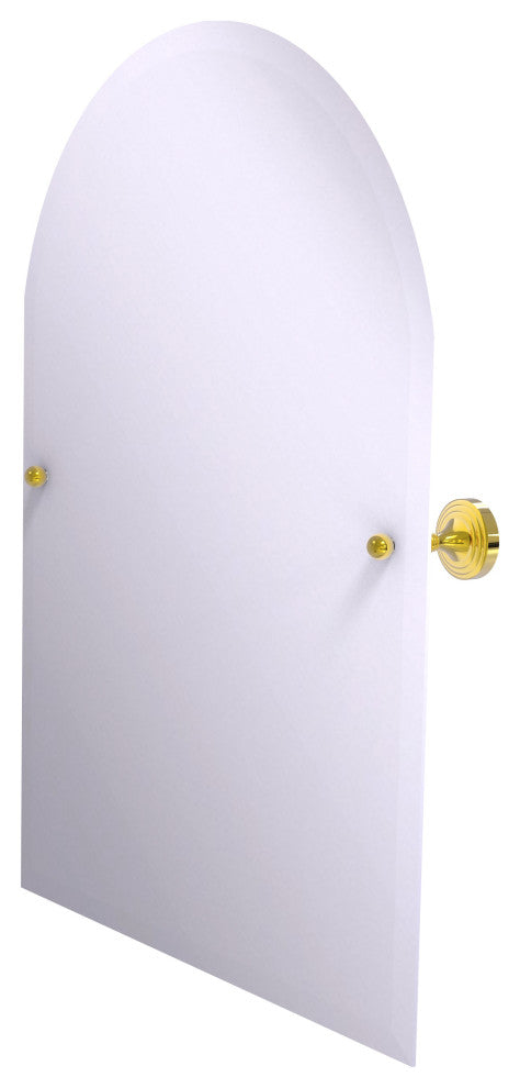 Sag Harbor Frameless Arched Top Beveled Edge Tilt Mirror, Polished Brass
