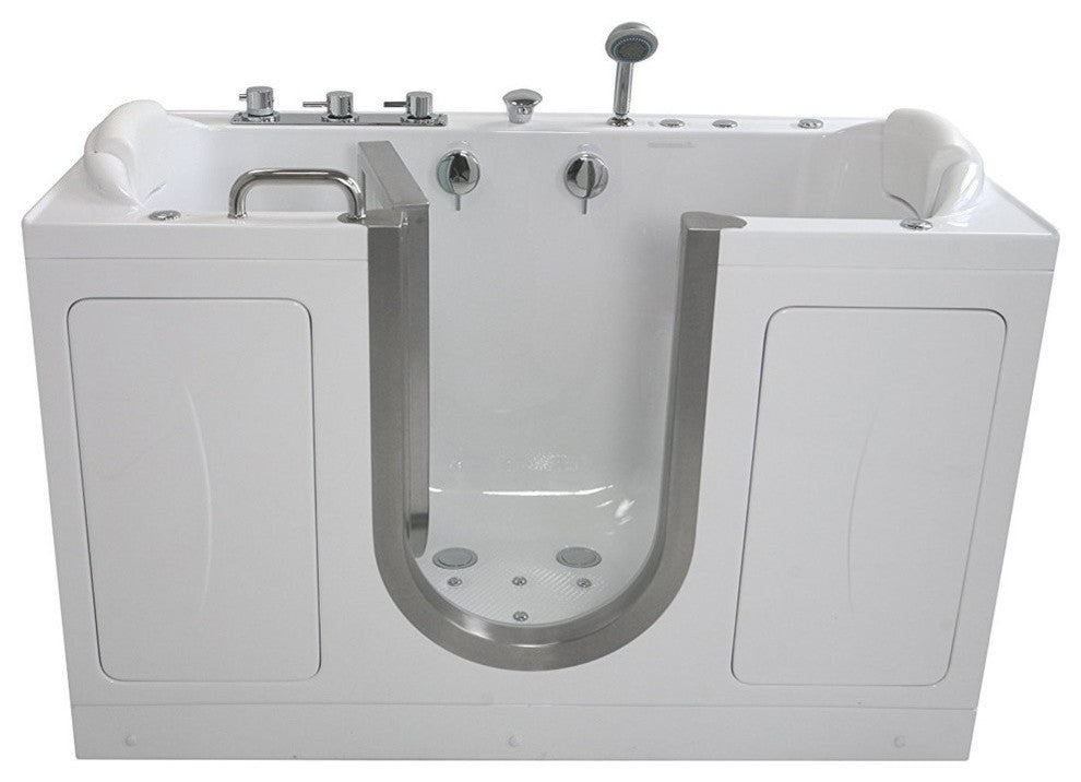 Ella Companion 32"x60" Triple Massage Acrylic Two Seat Walk in Bathtub, Faucet