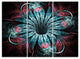 "Glittering Dark Fractal Flower Digital" Metal Wall Art, 3 Panels, 36"x28"