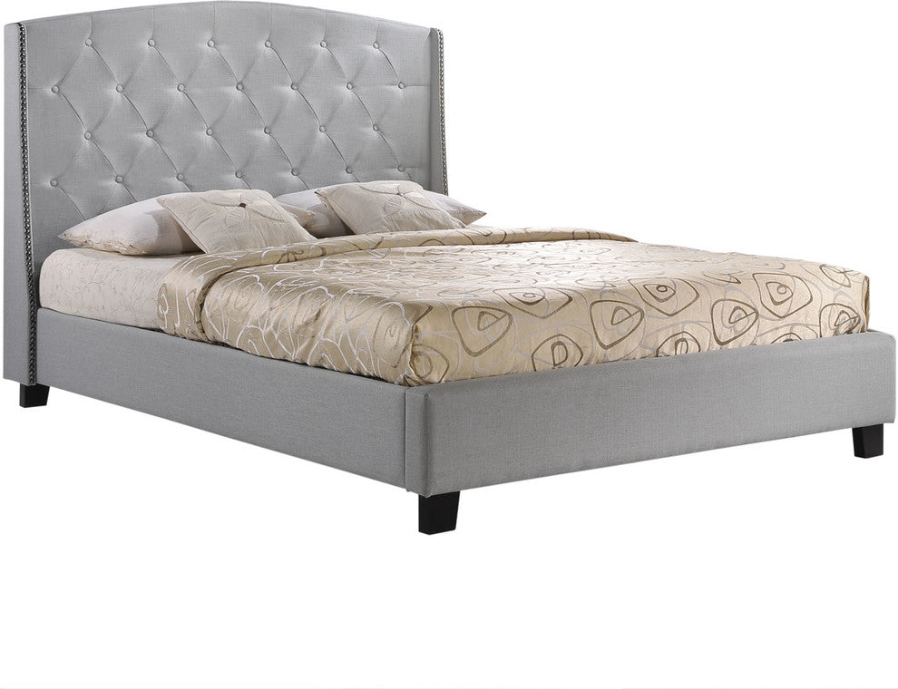 Modern Contemporary Bedroom Queen Bed Frame Gray
