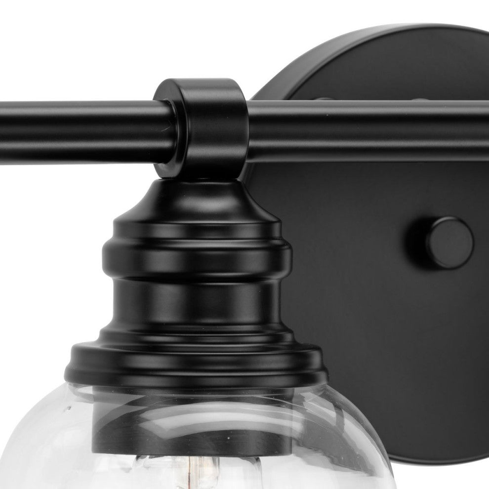 Ambrose Collection 29" 4-Light Matte Black Clear Glass Bath Vanity Light