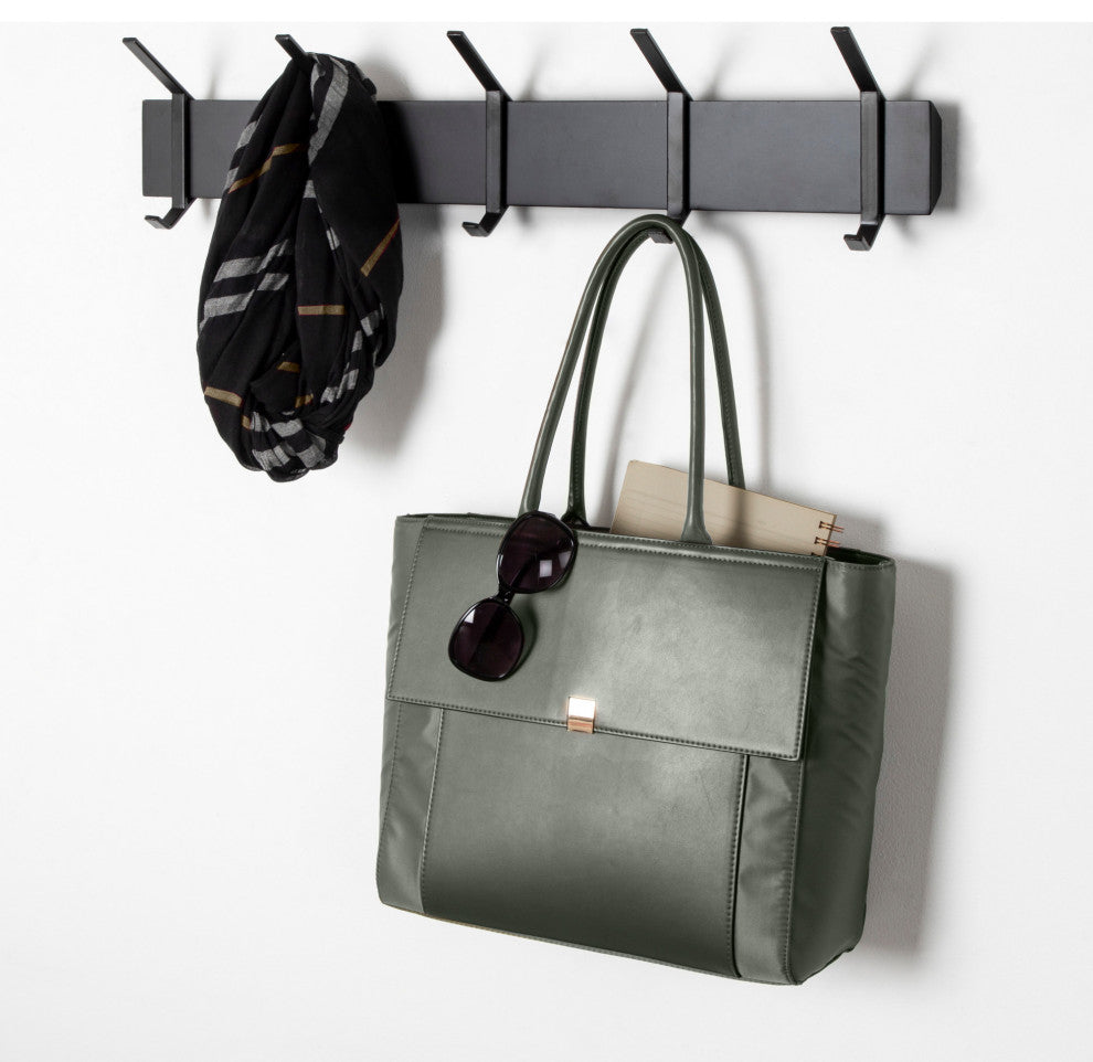 Rossmore Wood and Metal Hooks, Black 5 Hooks