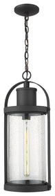 Roundhouse 1 Light Outdoor Chain Mount Ceiling Fixture, Black