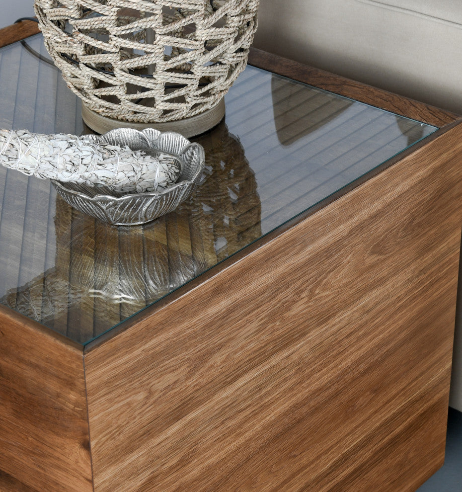 Santa Barbara 26" Brown Wood End Table