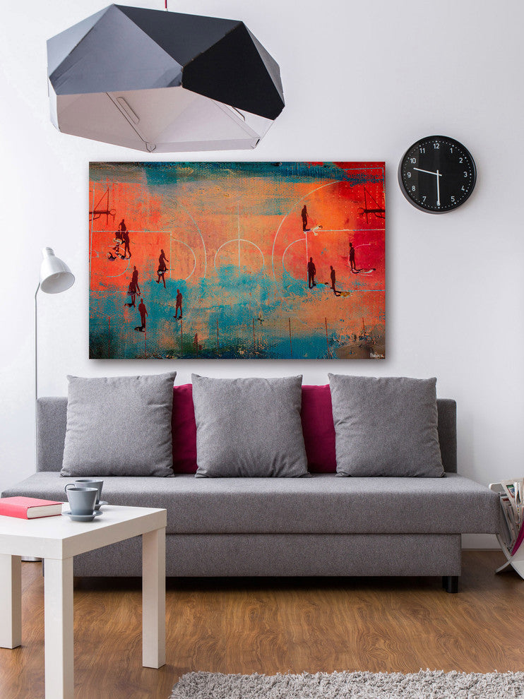 "Court Shadows" Painting Print on Wrapped Canvas, 60"x40"