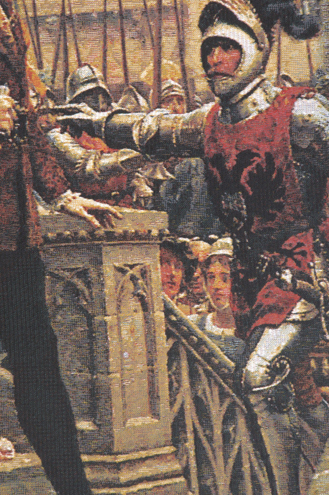 Call to Arms With Border Belgian Wall Tapestry