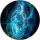 Blue Ball Of Yarn, Abstract Digital Art Round Wall Art, 36"