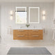 The Aeris Bathroom Vanity, Oak, 55", Double Sink, Wall Mount