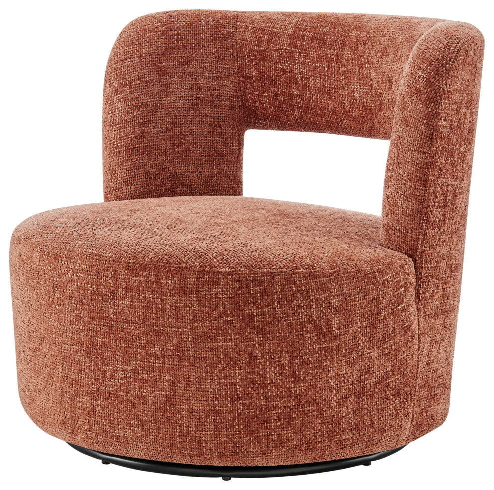 Jazzlyn Fabric Swivel Accent Chair, Grenada Terracotta
