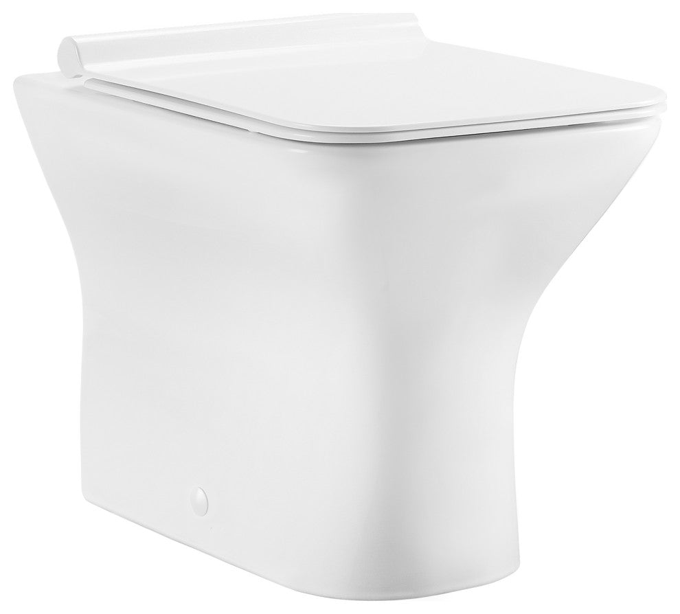 Carre Back to Wall Toilet Bowl Bundle, Glossy White