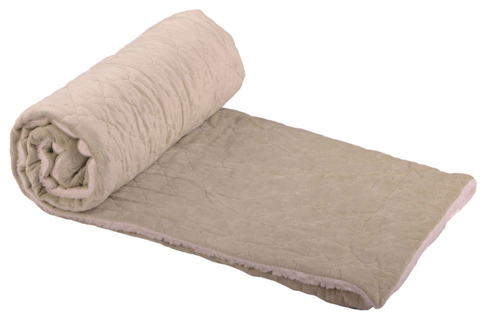 Aurora Micromink Embroidery Throw Blanket, Light Green