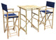 Director High Square 3-Piece Table Set, Indigo, Natural