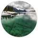 Crystal Clear Lake And Mountains, Landscape Art Round Wall Art, 23"