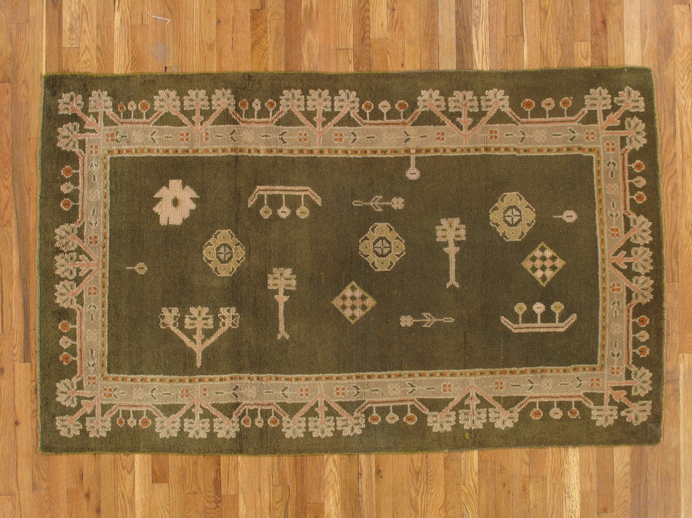 Consigned Oushak Rug, 4'2"x7'