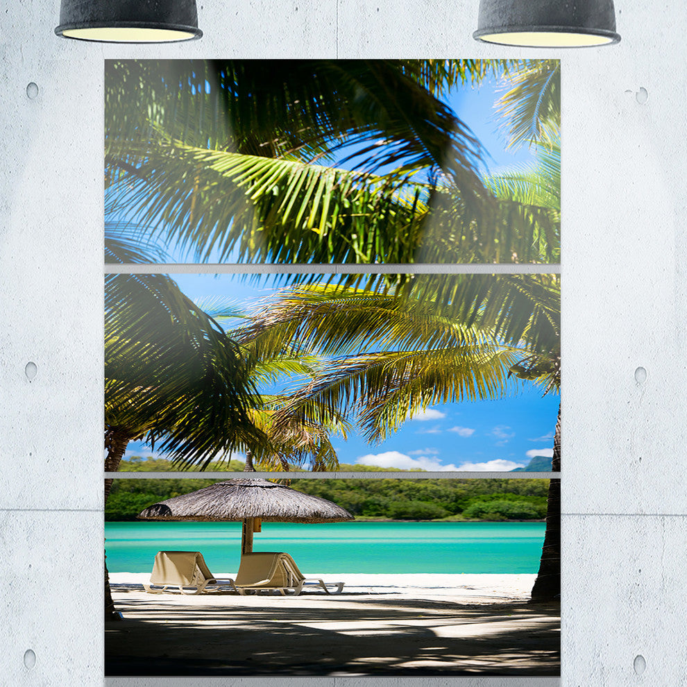 "Tropical Paradise" Beach and Shore Photo Metal Wall Art, 3 Panels, 28"x36"