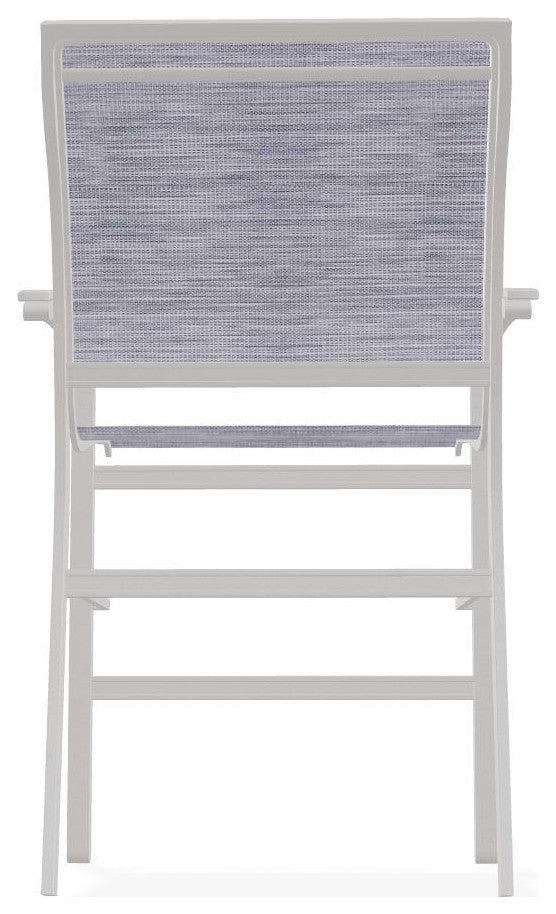 Bazza Sling Balcony Height Stackable Outdoor Stool, Brooks/Warm Gray