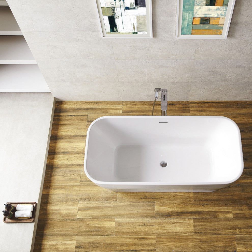 Augustine Soaking Bathtub, 59"x31.5", 59"