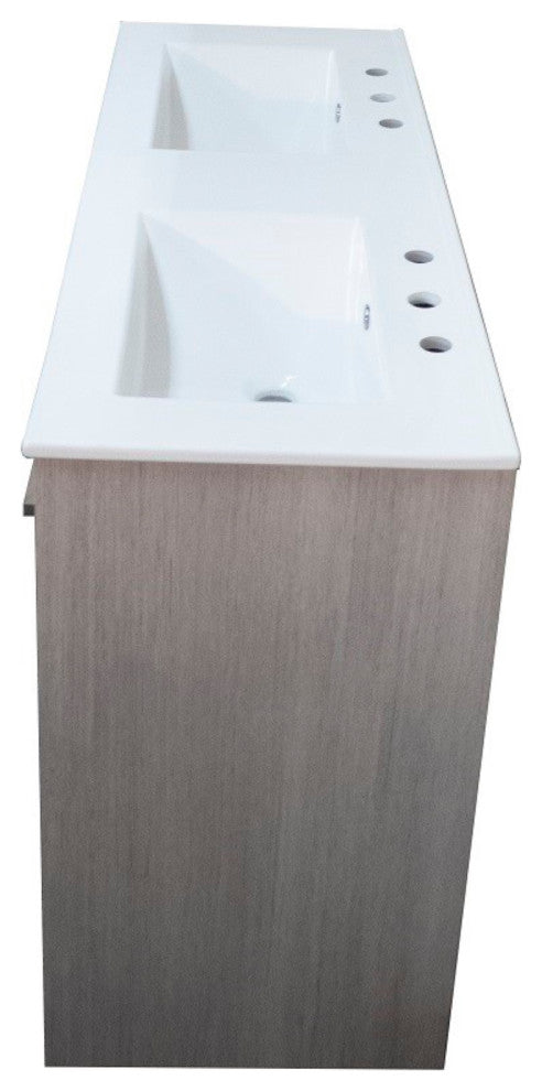 48" Double Sink Vanity With Gray Pine Finish