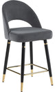 Coaster Lindsey Upholstered Velvet Counter Height Stool in Gray