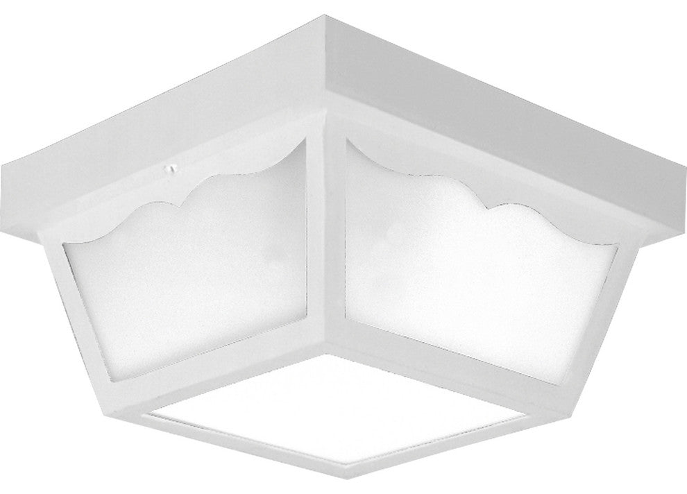 2-Light 10-1/4-in Flush Mount Indoor/Outdoor Light, White