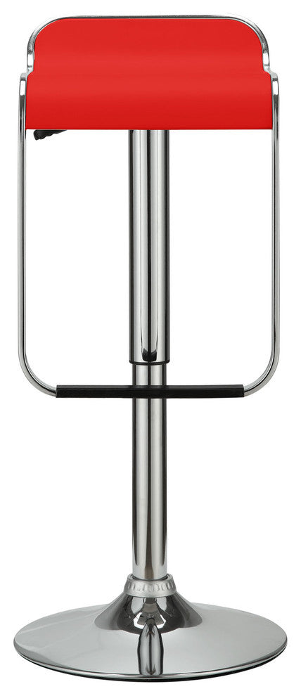 Modern Contemporary Dining Kitchen Vinyl Bar Stool Red