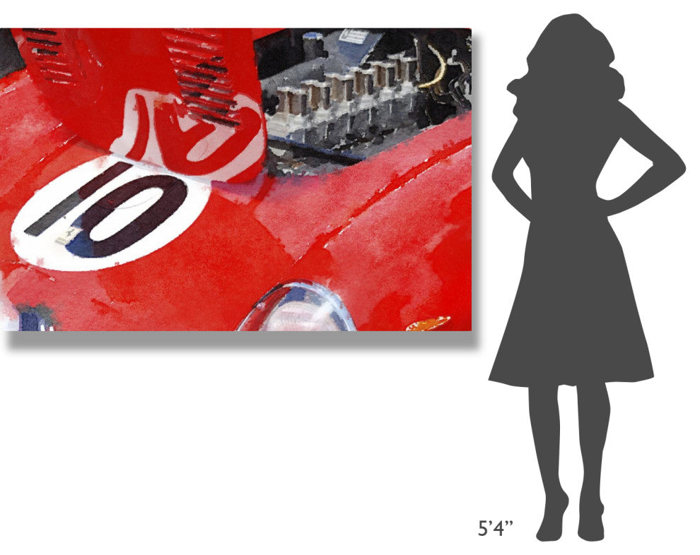 "1962 Ferrari 250 GTO Engine Watercolor" Fine Art Print