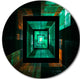 Deep Green Infinite Cube, Abstract Art Round Wall Art, 11"