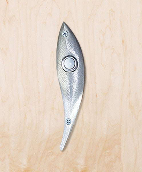 Leaf Bell Plate w/ Button, Satin Pewter
