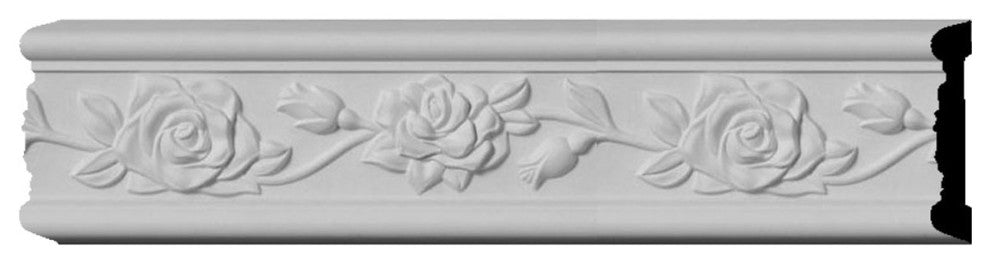 3 7/8"H x 3/4"P x 96"L Running Rose Chair Rail