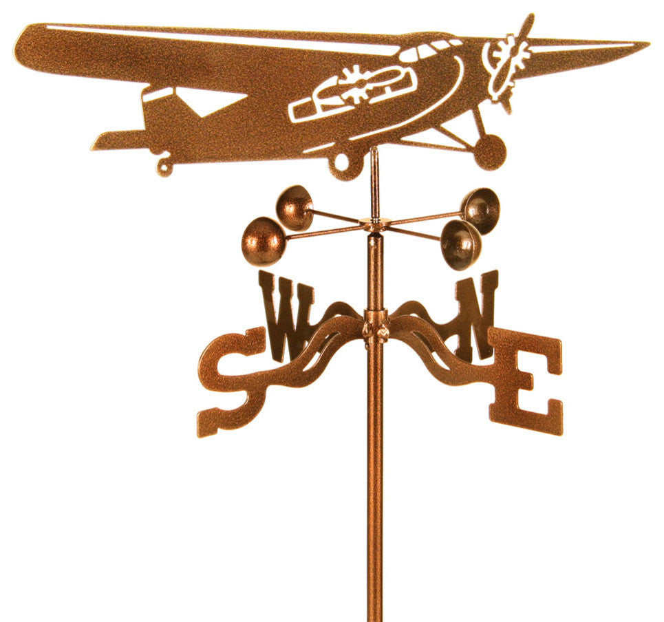 Tri Motor Airplane Weathervane With 4 Sided Mount