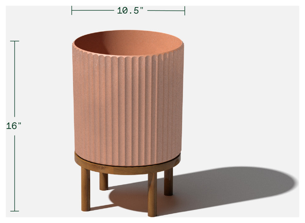 Veradek Demi Series Raised Planter With Stand, Terracotta/Brown, 12", Single