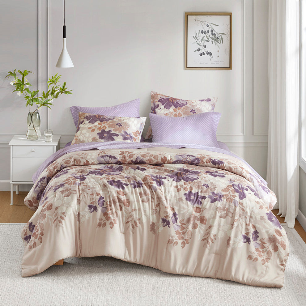 Madison Park Essentials Luna Floral Comforter Set With Bed Sheets