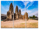 "Ancient Temple in Thailand Panorama" Metal Wall Art, 3 Panels, 36"x28"