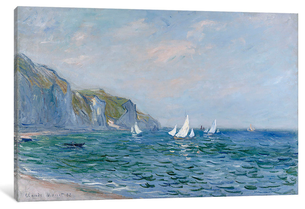 Cliffs and Sailboats at Pourville  by Claude Monet