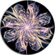 Blue Fractal Flower Petals, Floral Digital Art Round Wall Art, 23"