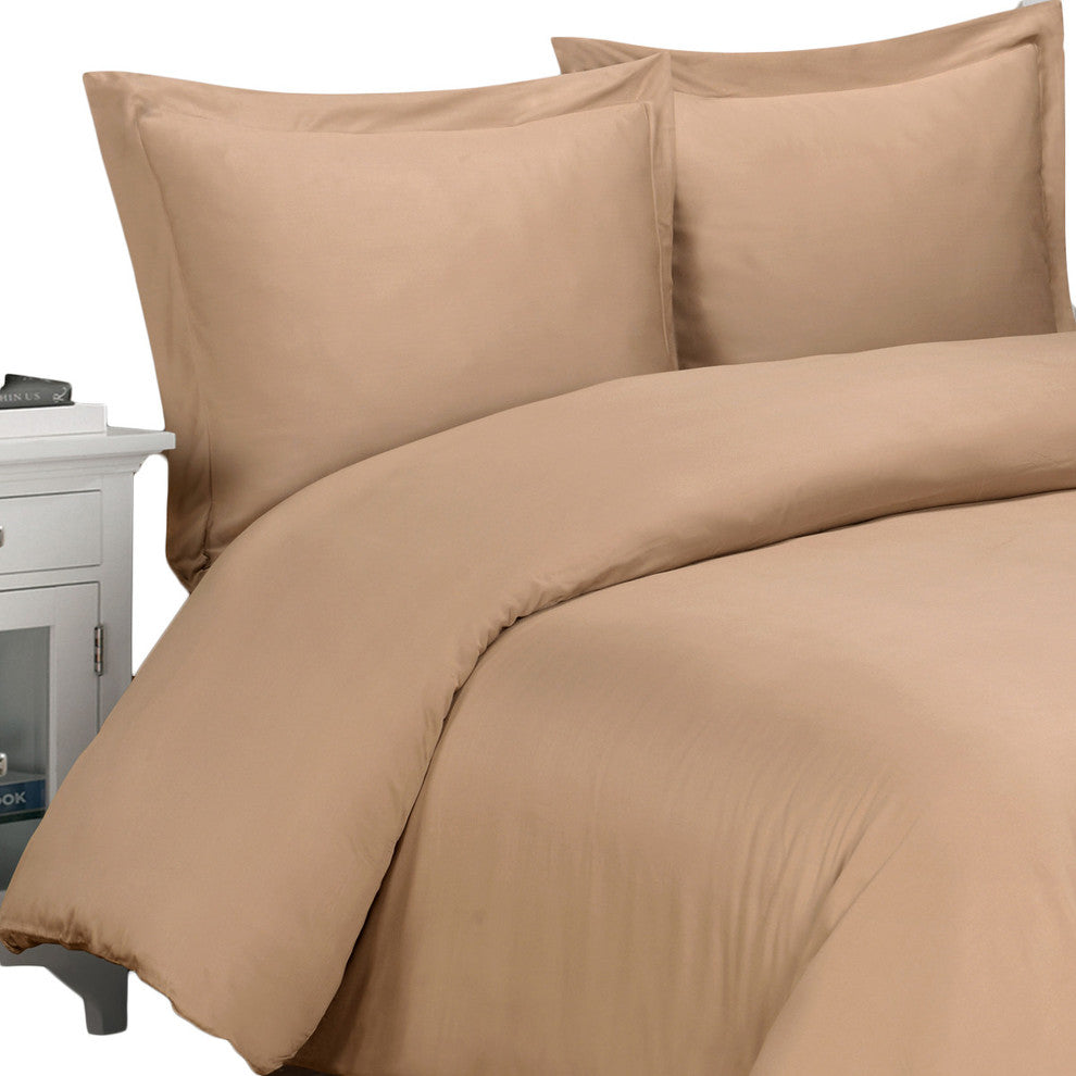 100% Bamboo Viscose Soft Duvet Cover Set, Taupe, King/Cal King