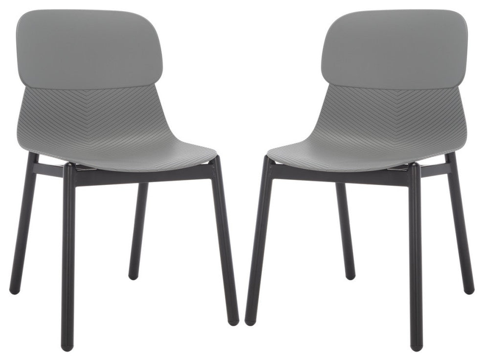 Safavieh Couture Abbie Molded Plastic Dining Chair, Grey/Black