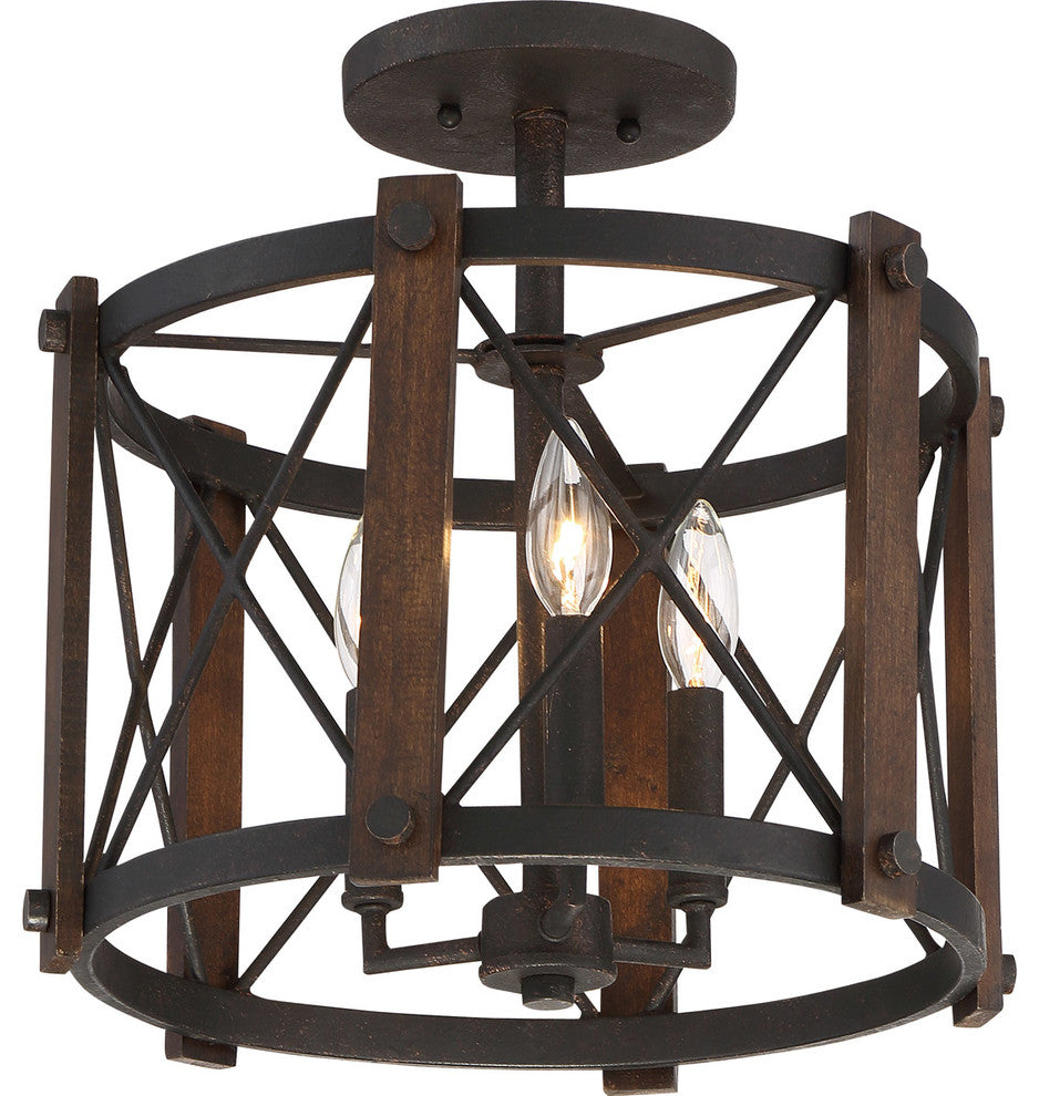 Quoizel Baron Three Light Semi-Flush Mount BRO1715MK